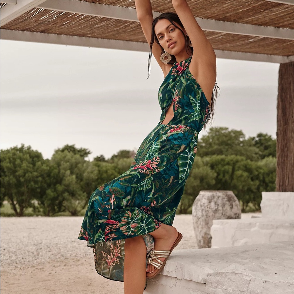 Farm Rio Foliage Jungle Cutout Cover-Up. NWT